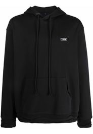 Ader Error logo-patch drawstring hoodie - Black
