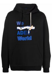 Ader Error slogan print hoodie - Black