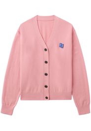 Ader Error logo-appliqué cardigan - Pink