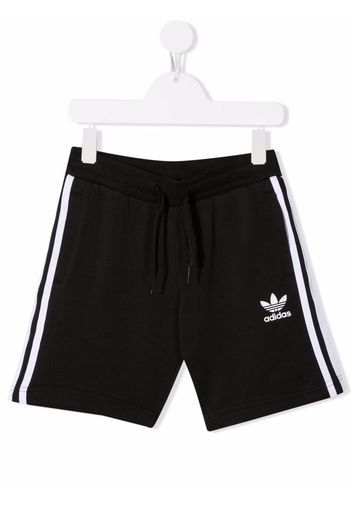 adidas Kids logo-print cotton track shorts - Black