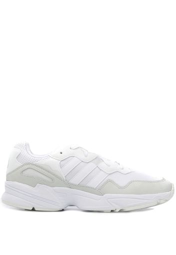 adidas side striped sneakers - White