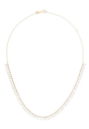 14K yellow gold Half Riviera diamond necklace