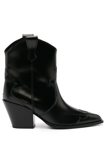 Aeyde 86mm pointed-toe leather boots - Black