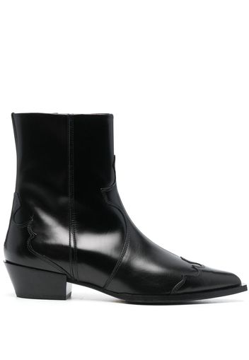 Aeyde Alby 30mm pointed-toe leather boots - Black