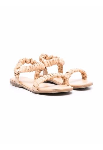 Age of Innocence Kyle ruched leather sandals - Neutrals