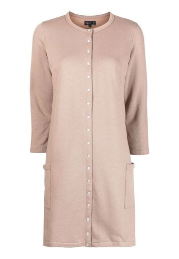 agnès b. three-quarter sleeve mini shirt dress - Neutrals