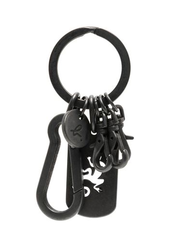 agnès b. cut-out logo detail keychain - Black