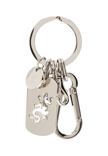 agnès b. cut-out logo detail keychain - Silver