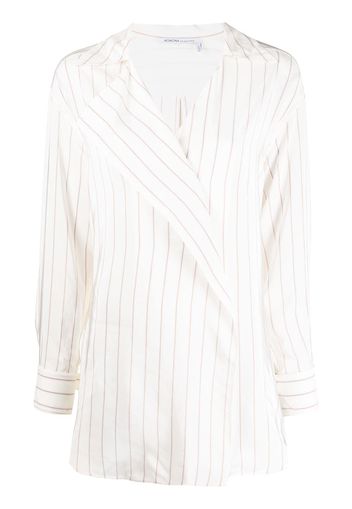 Agnona pinstripe-print long-sleeve shirt - White