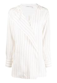 Agnona pinstripe-print long-sleeve shirt - White