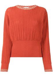 Agnona ribbed-knit crew-neck jumper - Orange