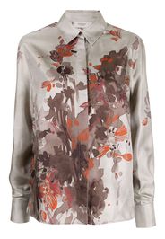 Agnona floral-print silk blouse - Brown