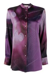 Agnona bucolic-print overshirt - Purple