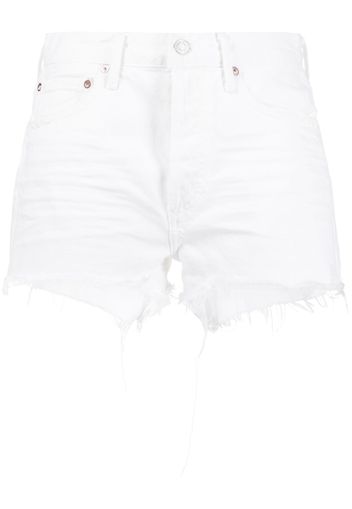 AGOLDE frayed-hem denim shorts - White