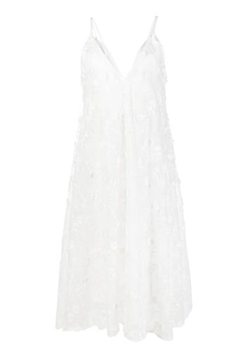 Agua By Agua Bendita floral-embroidered midi dress - White