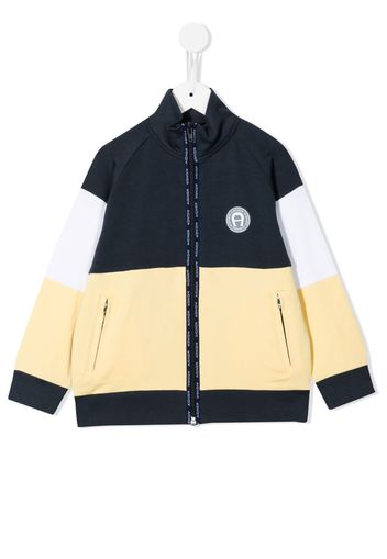 Aigner Kids colour-block zip-up jacket - Blue