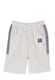 Aigner Kids logo-tape bermuda shorts - Grey