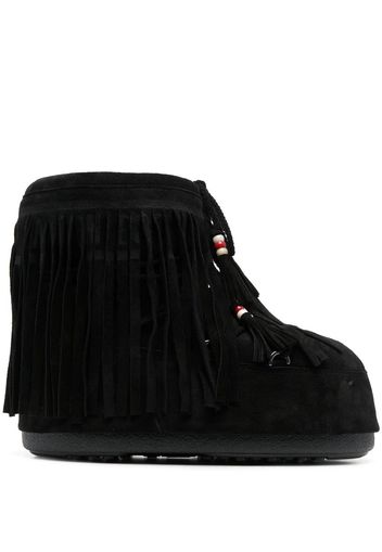 Alanui x Moonboot Icon Low fringed snow boots - Black