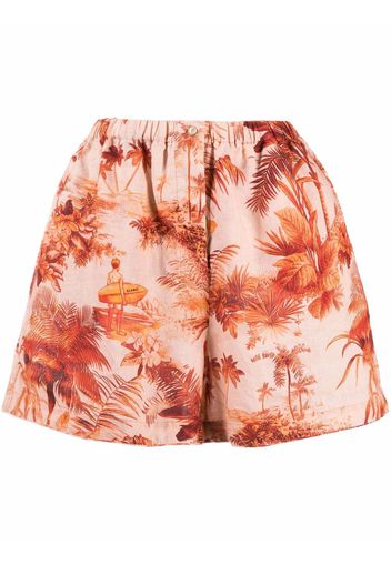 Alanui Hoo'okipa Toile De Jouy shorts - Orange