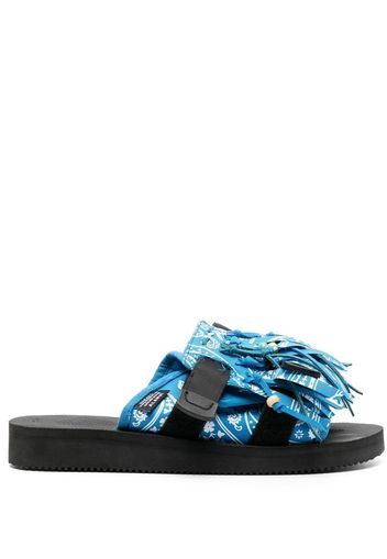 Alanui fringe-detail open-toe sandals - Blue