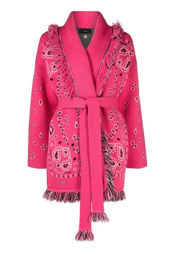 Alanui Bandana belted cardigan - Pink