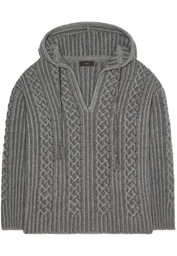 Alanui Riding the Waves cable-knit hoodie - Grey