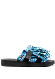 Alanui fringe-detail open-toe sandals - Blue