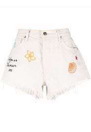 Alanui Mermaid embroidered mini shorts - Neutrals