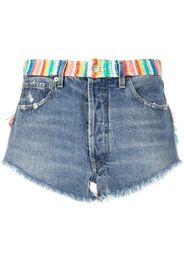 Alanui Over The Rainbow denim shorts - Blue