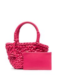 Alanui interwoven-design small leather tote bag - Pink