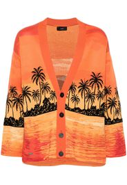 Alanui Kerala Sunset intarsia-knit cardigan - Orange