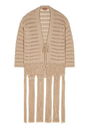 Alanui Love Letter to India crochet cardigan - Neutrals