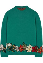 Alanui floral intarsia-knit cashmere jumper - Green