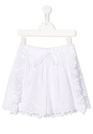 embroidered ruffled shorts