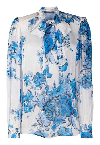 floral-print pussyboy blouse