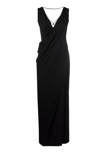 Alberta Ferretti draped sleeveless evening dress - Black