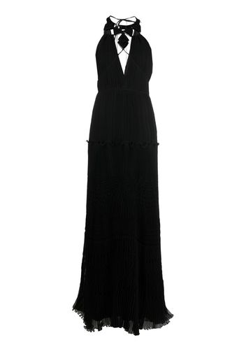 Alberta Ferretti plissé embellished dress - Black