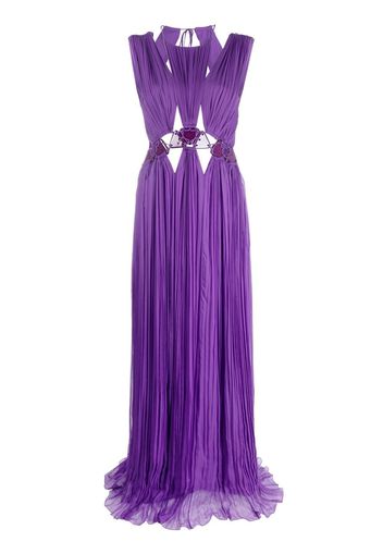 Alberta Ferretti cut-out halterneck maxi dress - Purple