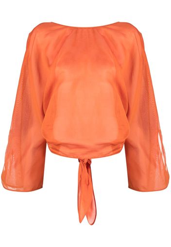 Alberta Ferretti V-back long-sleeve blouse - Orange