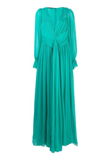 Alberta Ferretti silk ruched-detail maxi dress - Green