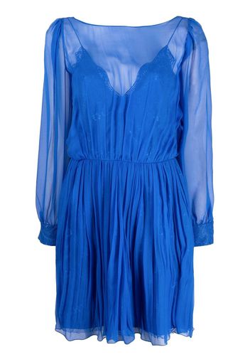 Alberta Ferretti layered silk mini dress - Blue