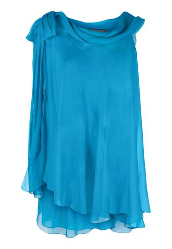 Alberta Ferretti semi-sheer asymmetric blouse - Blue