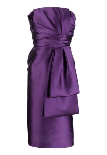 Alberta Ferretti bow-embellished mikado midi dress - Purple