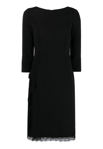 Alberta Ferretti lace-trim silk dress - Black