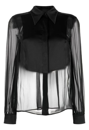 Alberta Ferretti long-sleeves silk shirt - Black