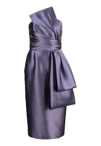 Alberta Ferretti oversized-bow strapless midi dress - Purple