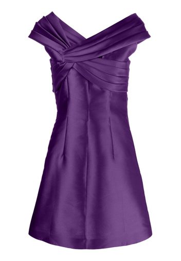 Alberta Ferretti pintucked satin minidress - Purple