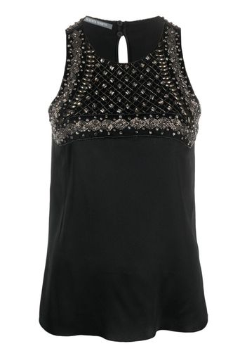 Alberta Ferretti bead-embellishment sleeveless blouse - Black