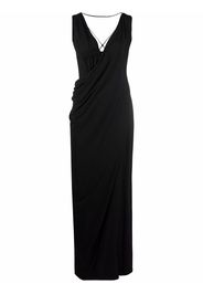 Alberta Ferretti draped sleeveless evening dress - Black