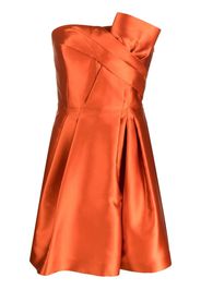 Alberta Ferretti satin finish short dress - Orange